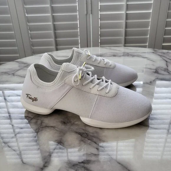 Fuego Dance White Split Sole Shoes Men's 7.5 Women's 9 - Picture 1 of 6